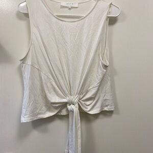 Astr the label white front tie Tank top sleeveless